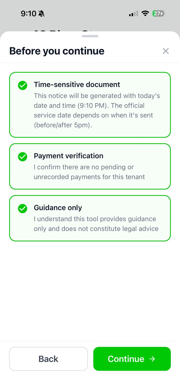 Arrears notices — screen 3